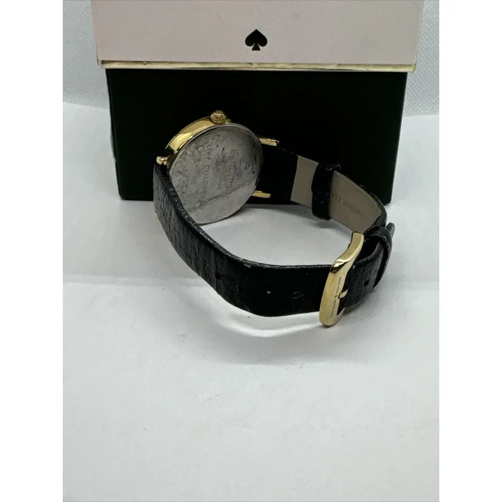 Kate Spade New York 0107 Women's Black Leather Analog Dial Quartz Watch JNA166